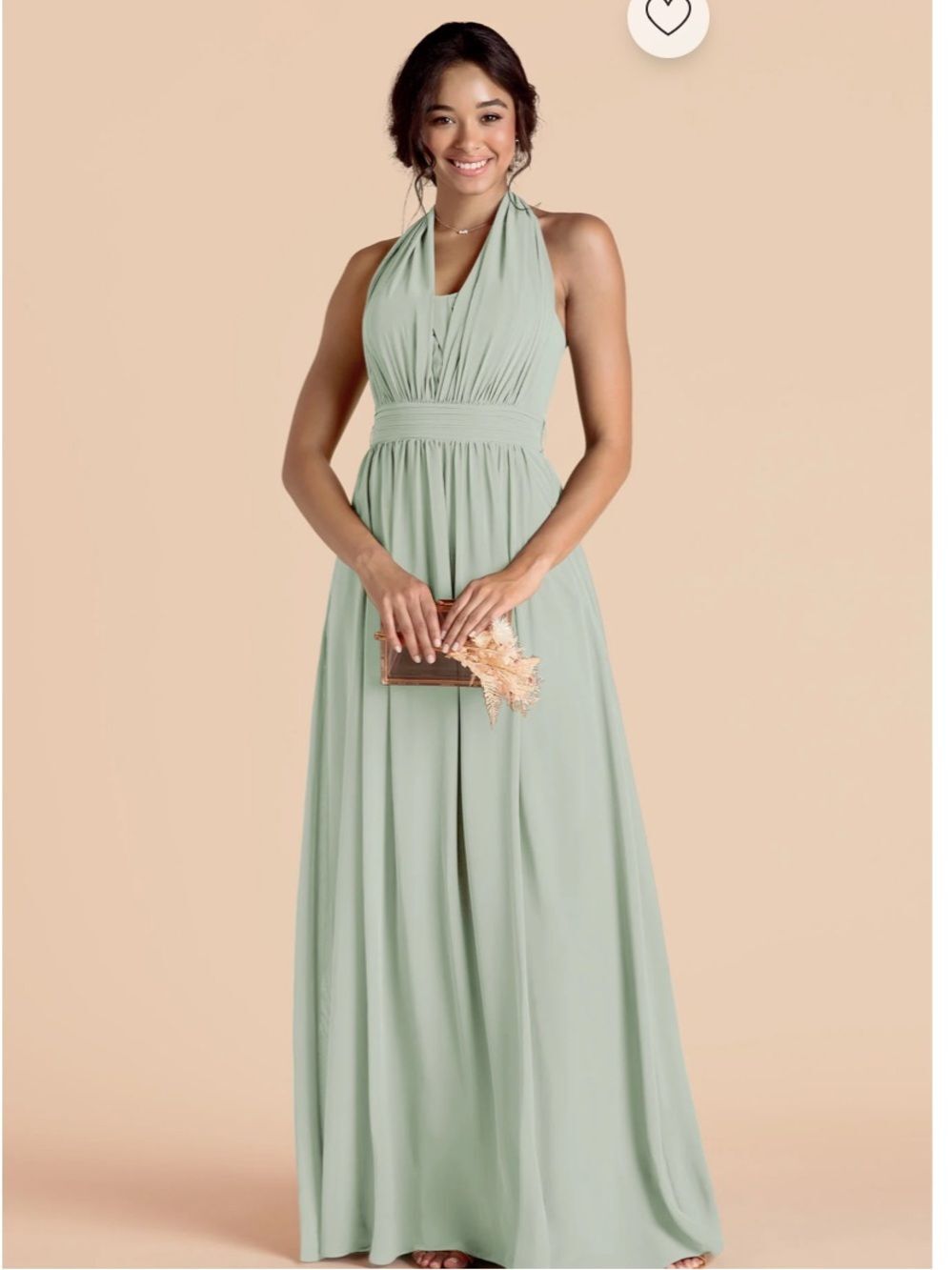 Birdy Grey Sage Chiffon V-Neck Maxi Dress Size XS Bridesmaid Wedding Black Tie